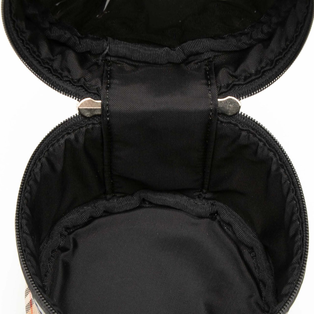 Burberry Haymarket Check Canvas Vanity Bag Bruin