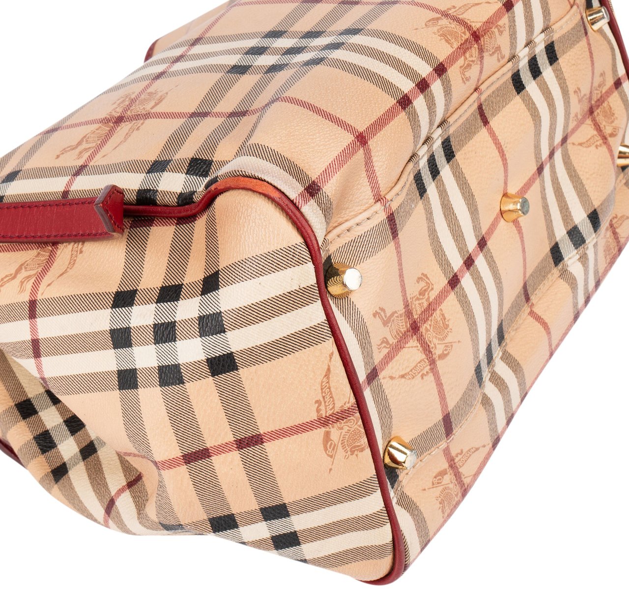 Burberry Burberry Nova-Check Monogram Haymarket Handbag Beige