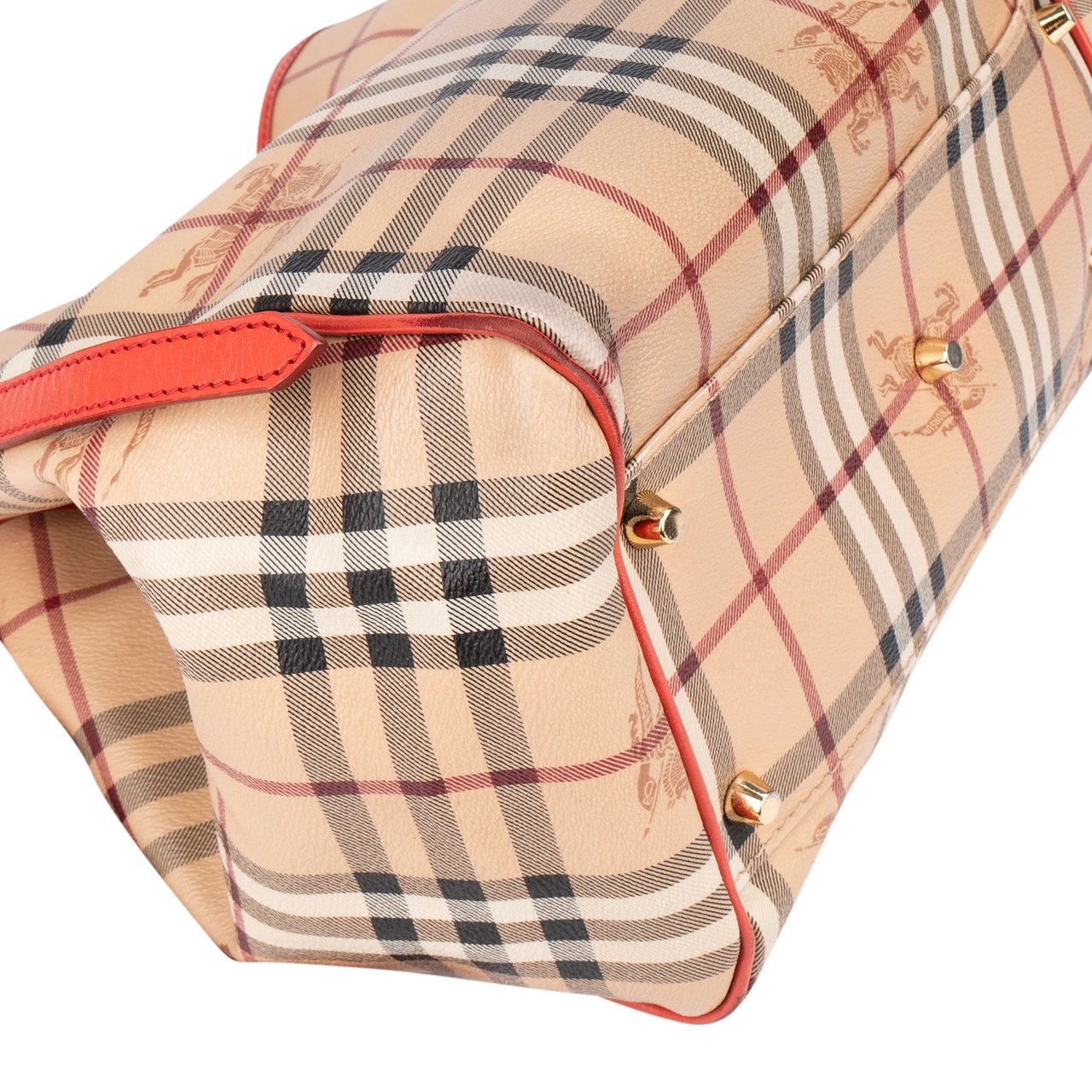 Burberry Burberry Nova-Check Monogram Haymarket Handbag Beige