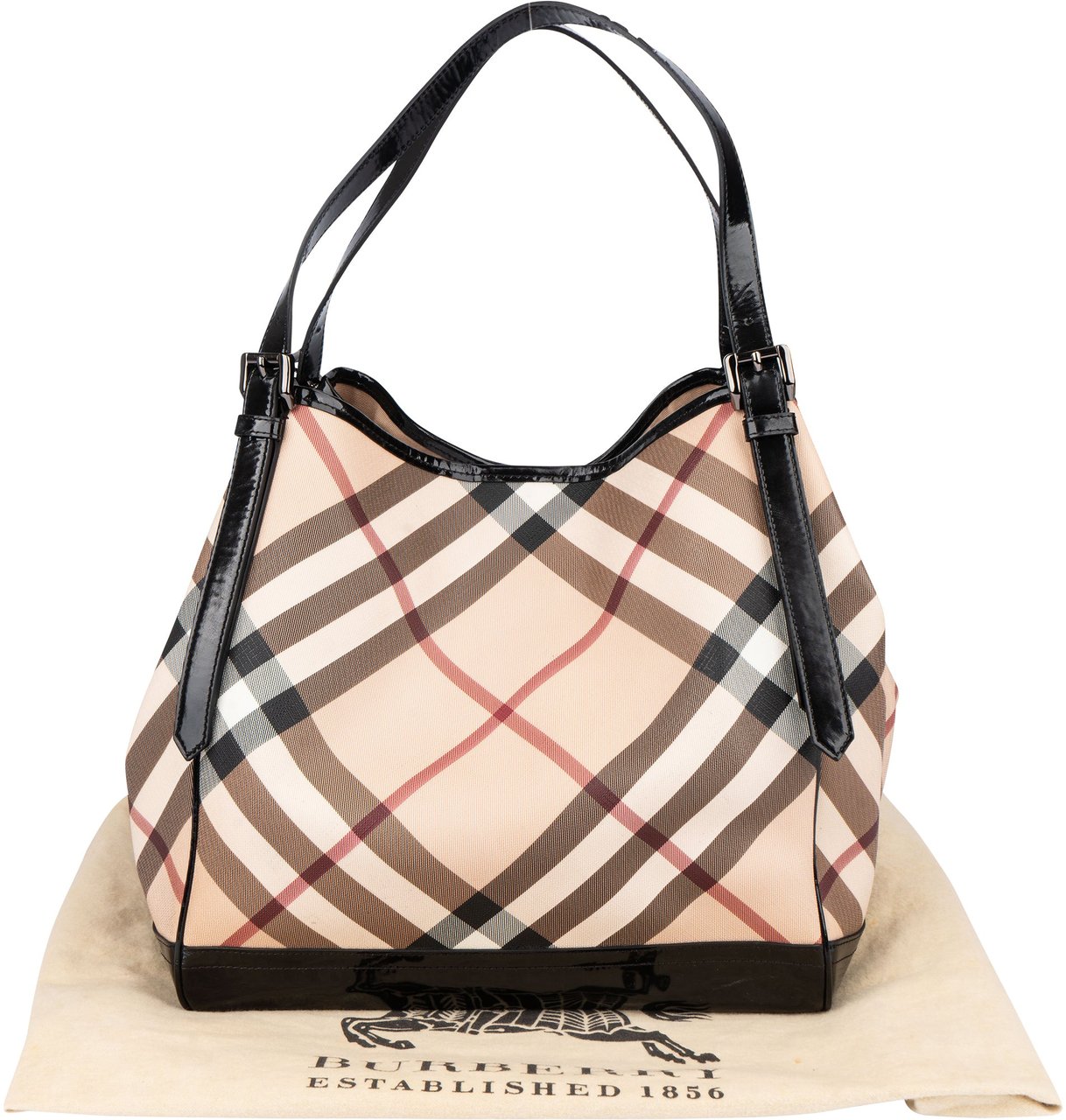 Burberry Burberry Nova-Check Monogram Handbag Beige