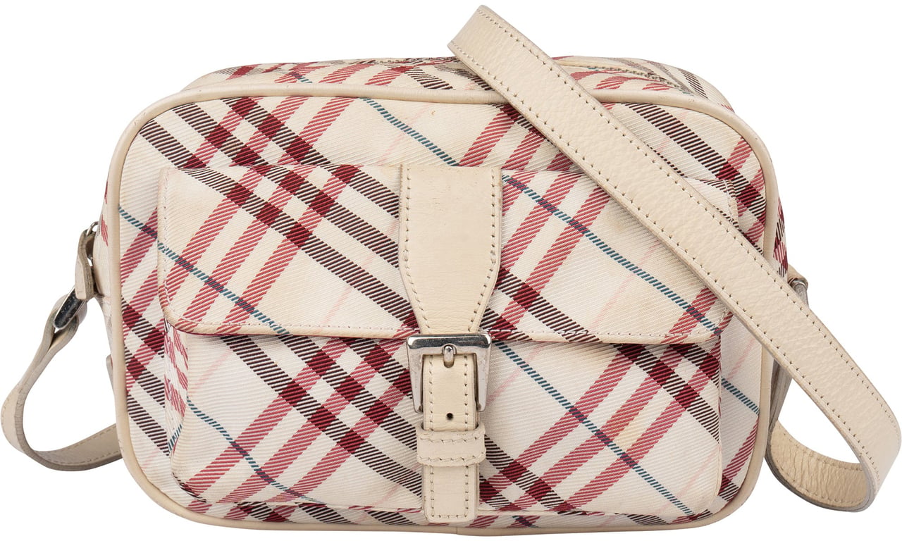 Burberry Nova-Check Blue Label Crossbody Bag Wit