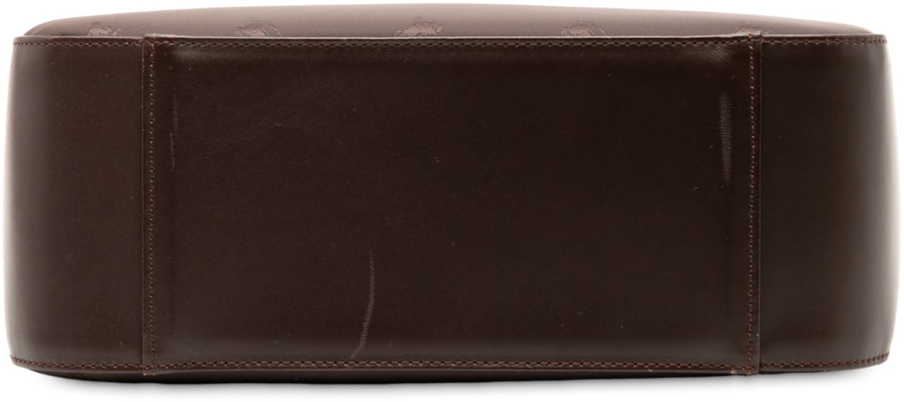 Burberry Leather Trimmed Nylon Handbag Bruin