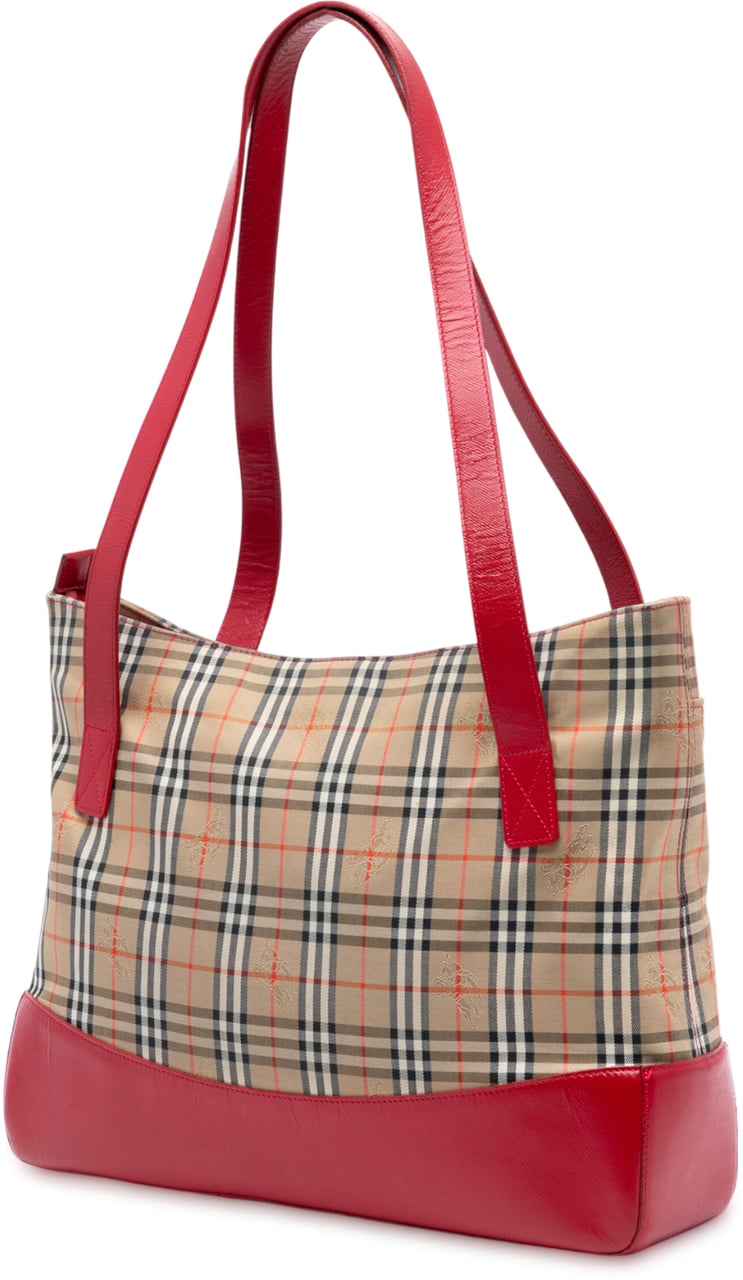 Burberry Haymarket Check Canvas Tote Bruin