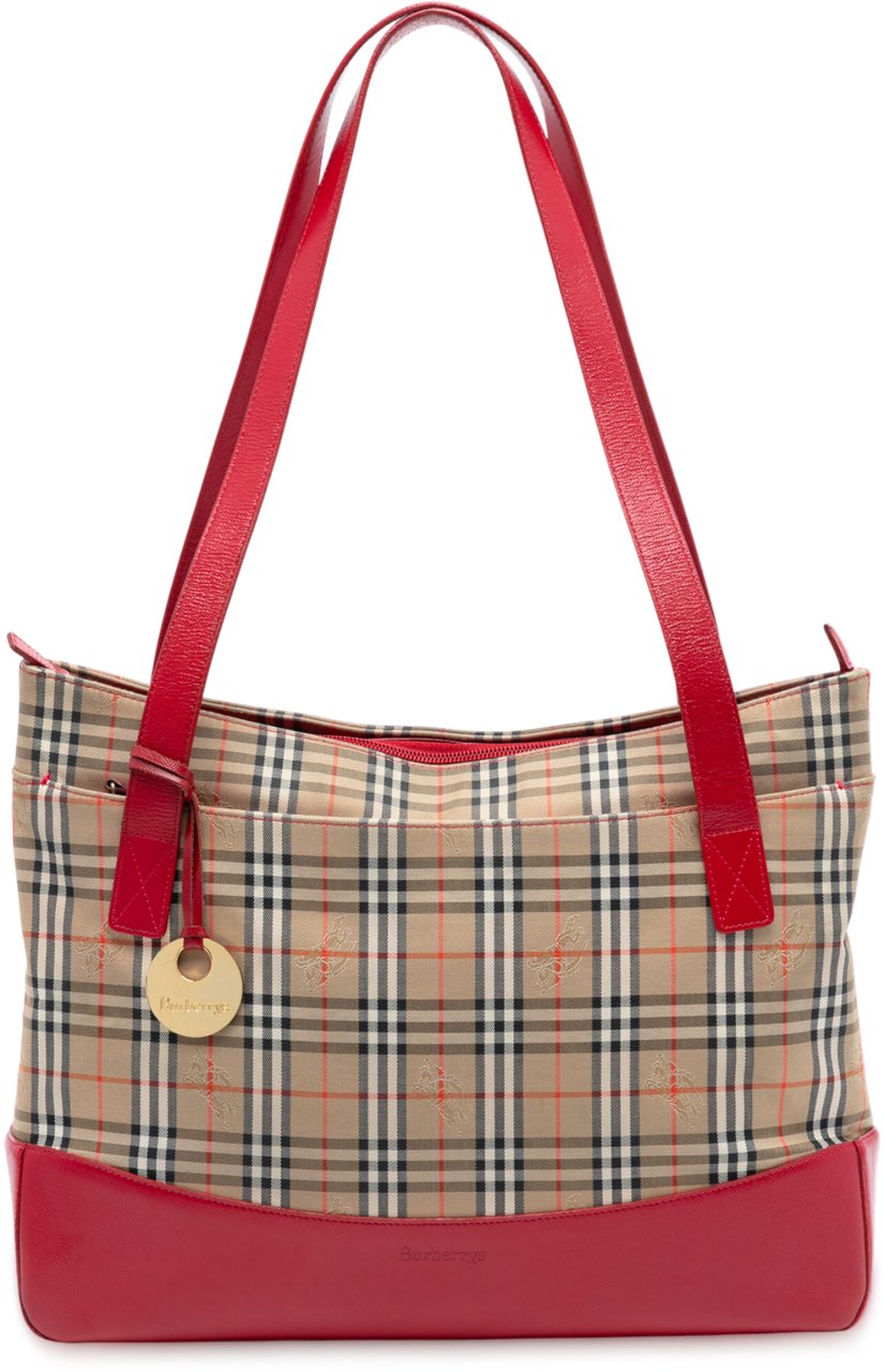 Burberry Haymarket Check Canvas Tote Bruin