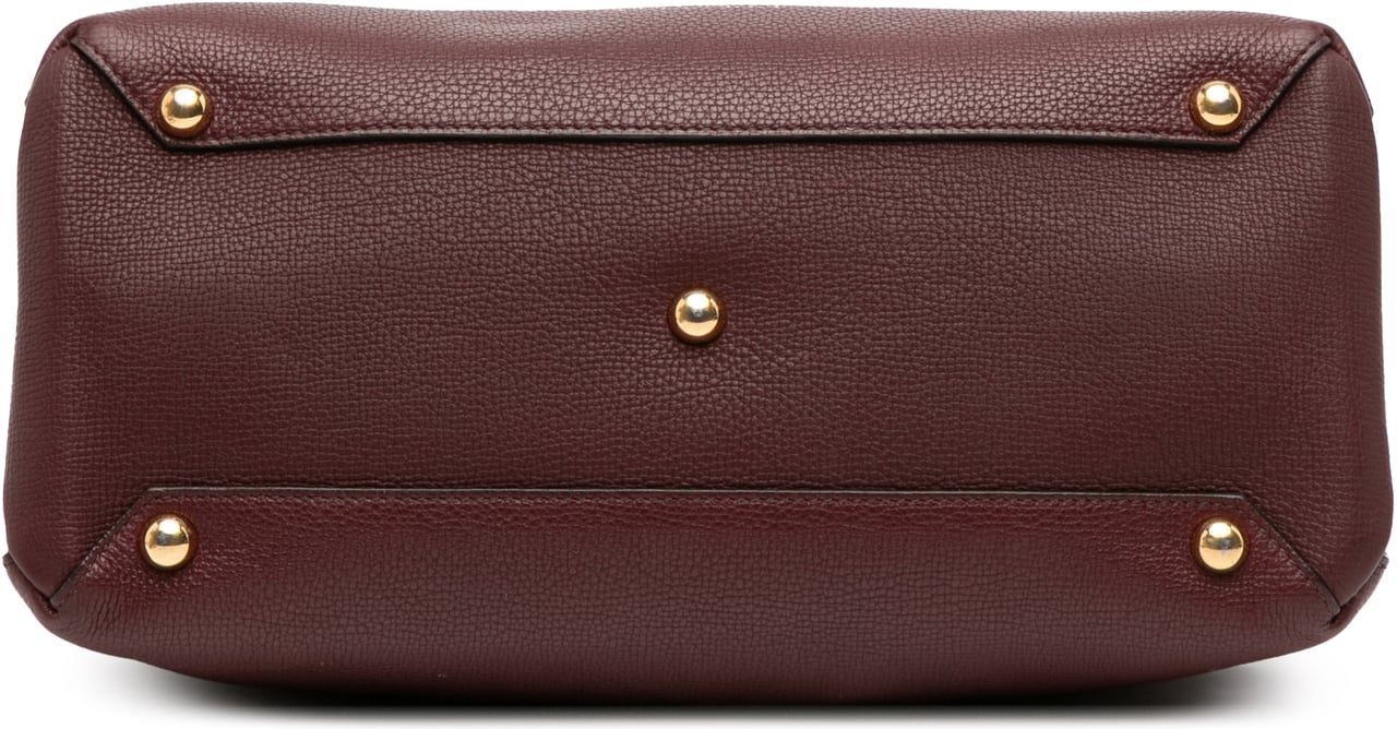 Burberry Medium Leather and House Check Banner Satchel Rood
