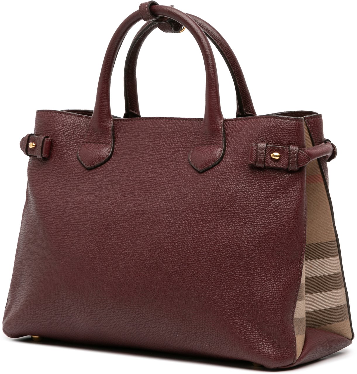 Burberry Medium Leather and House Check Banner Satchel Rood