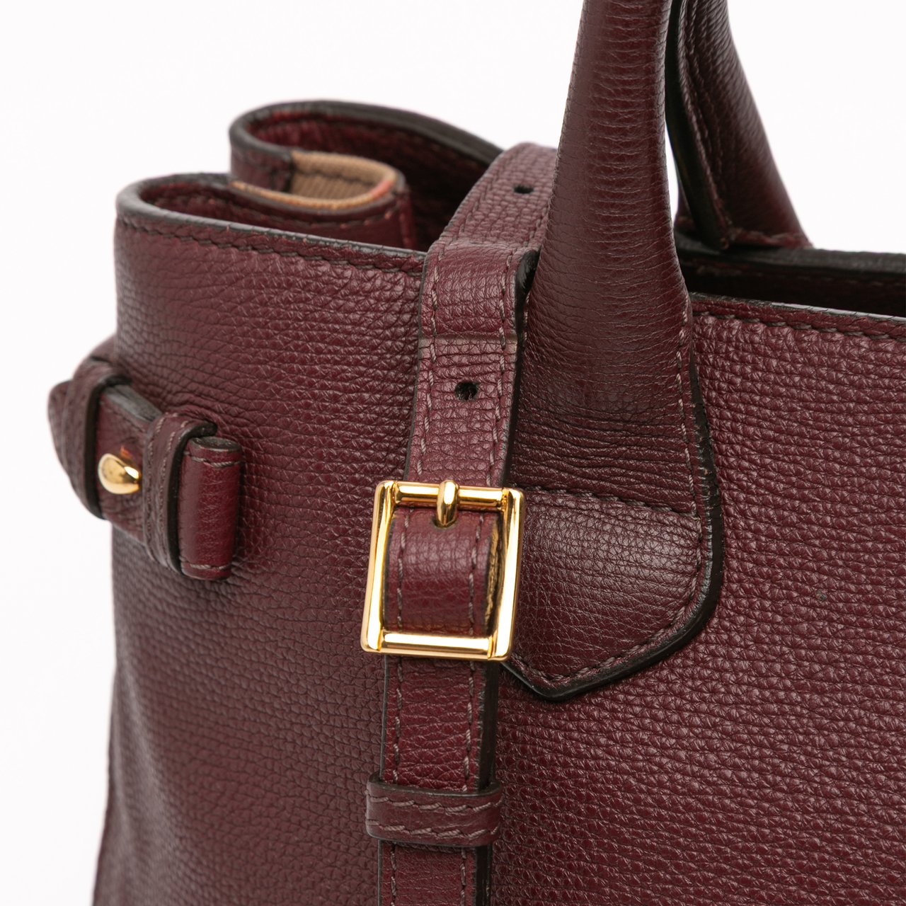 Burberry Medium Leather and House Check Banner Satchel Rood