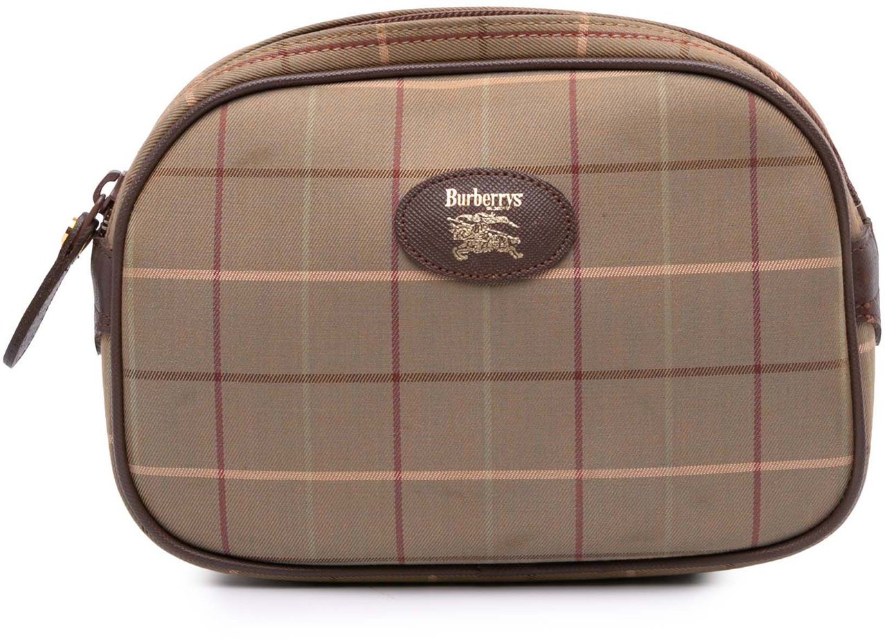 Burberry Vintage Check Canvas Clutch Bruin