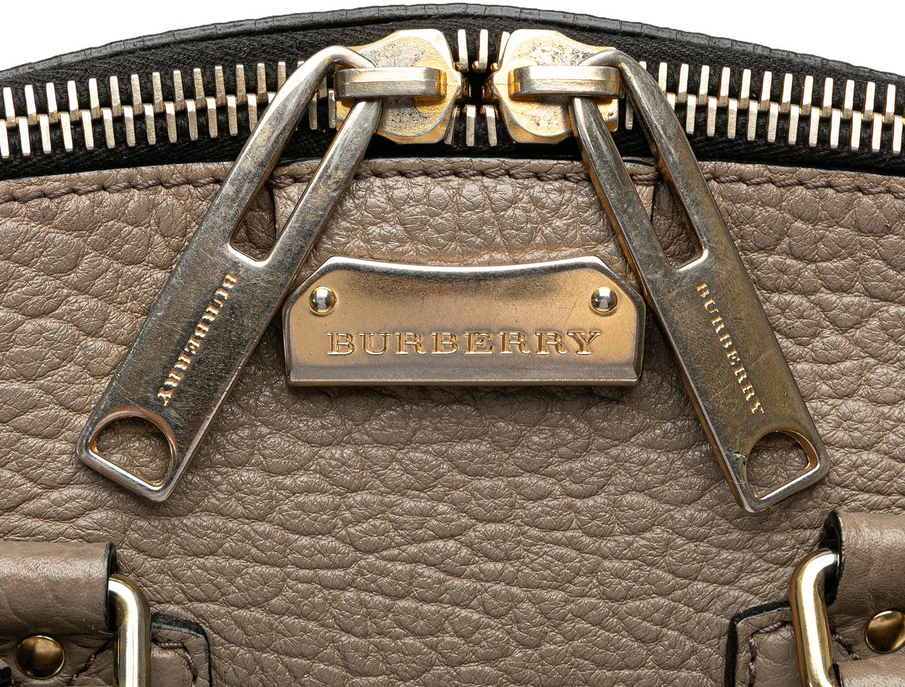 Burberry Small Grained Calfskin Heritage Orchard Bowling Bag Bruin