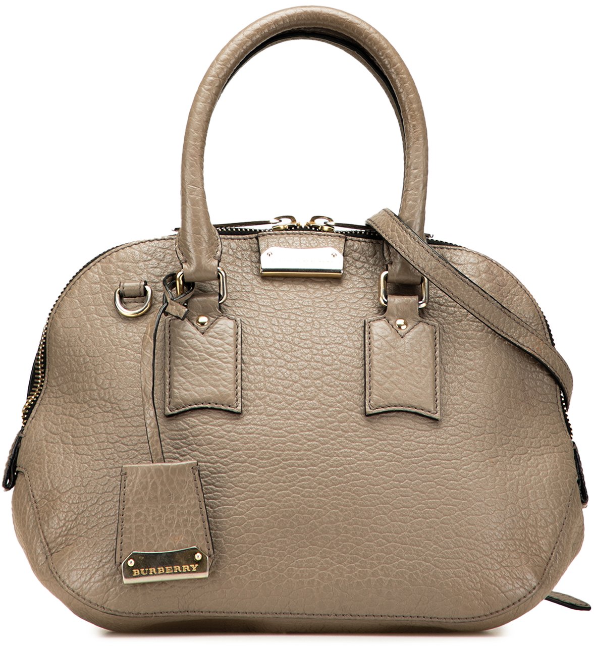 Burberry Small Grained Calfskin Heritage Orchard Bowling Bag Bruin