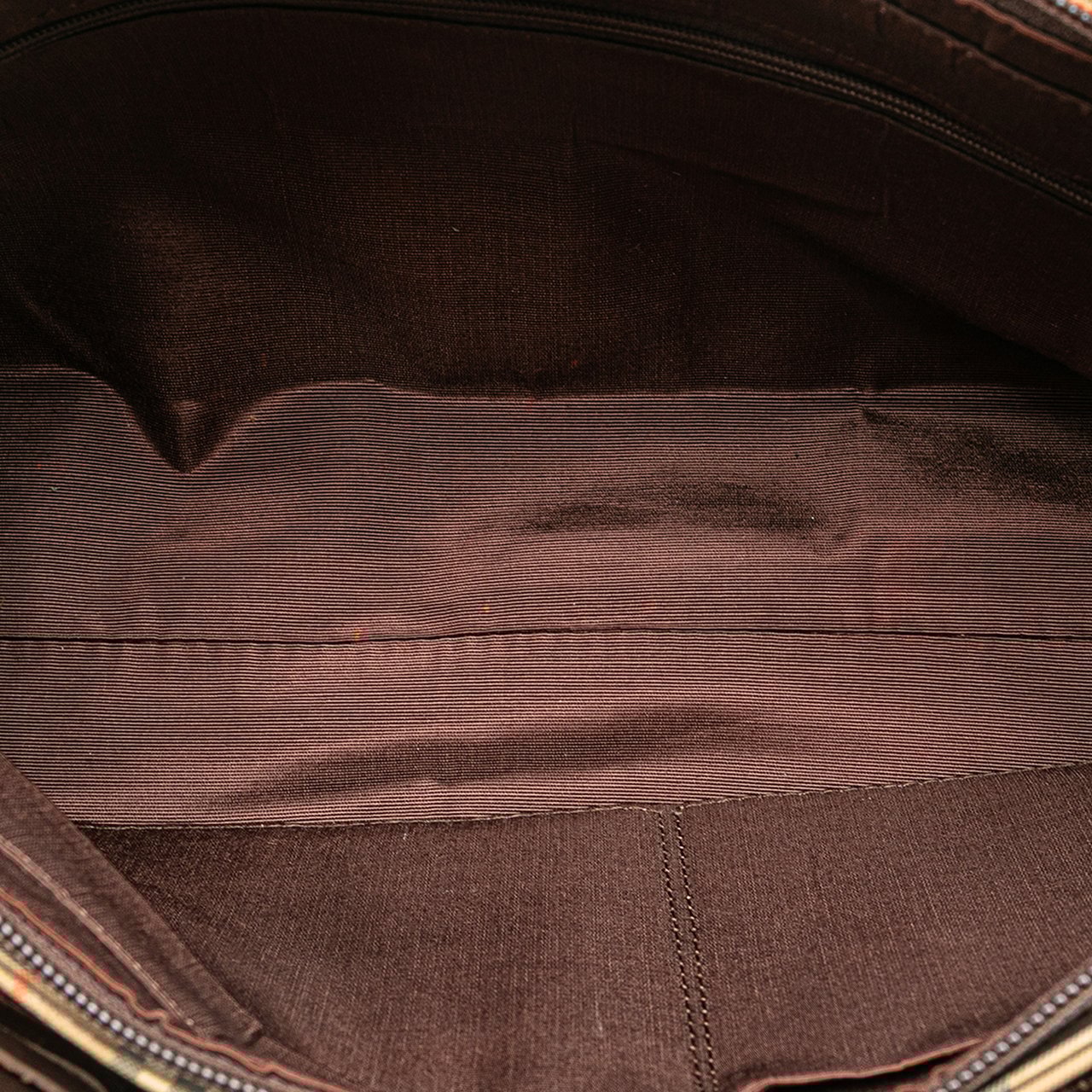 Burberry Haymarket Check Canvas Handbag Bruin