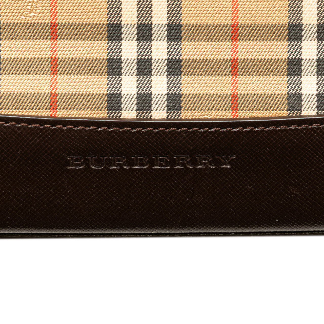 Burberry Haymarket Check Canvas Handbag Bruin
