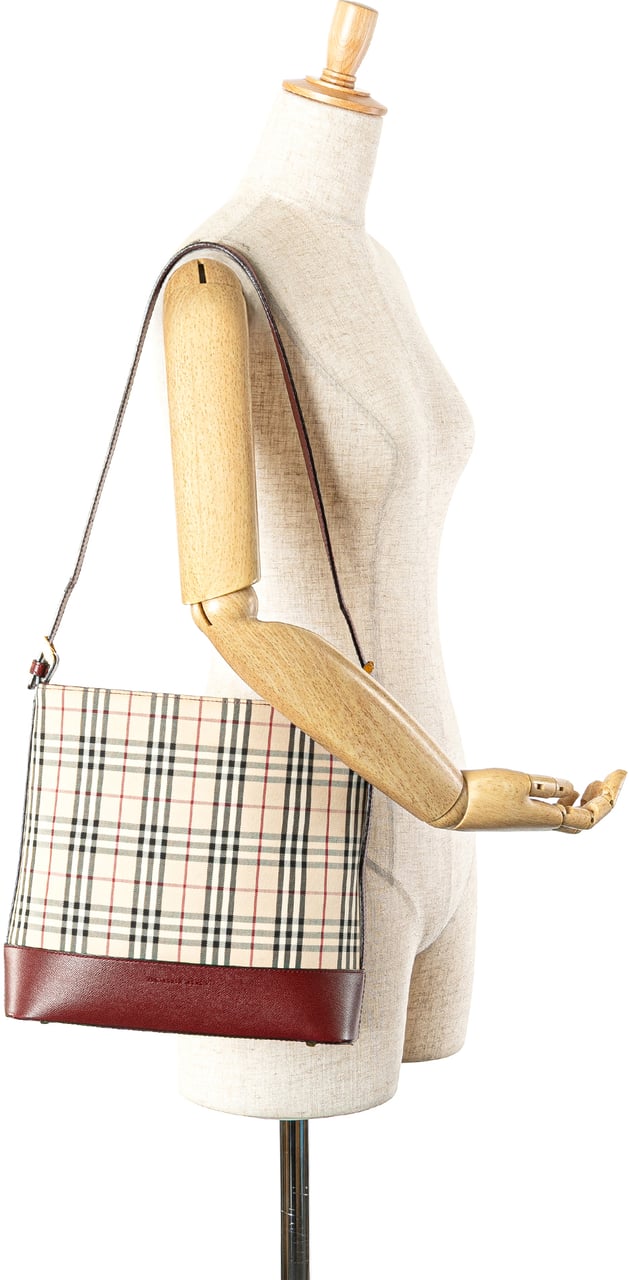 Burberry House Check Canvas Shoulder Bag Bruin