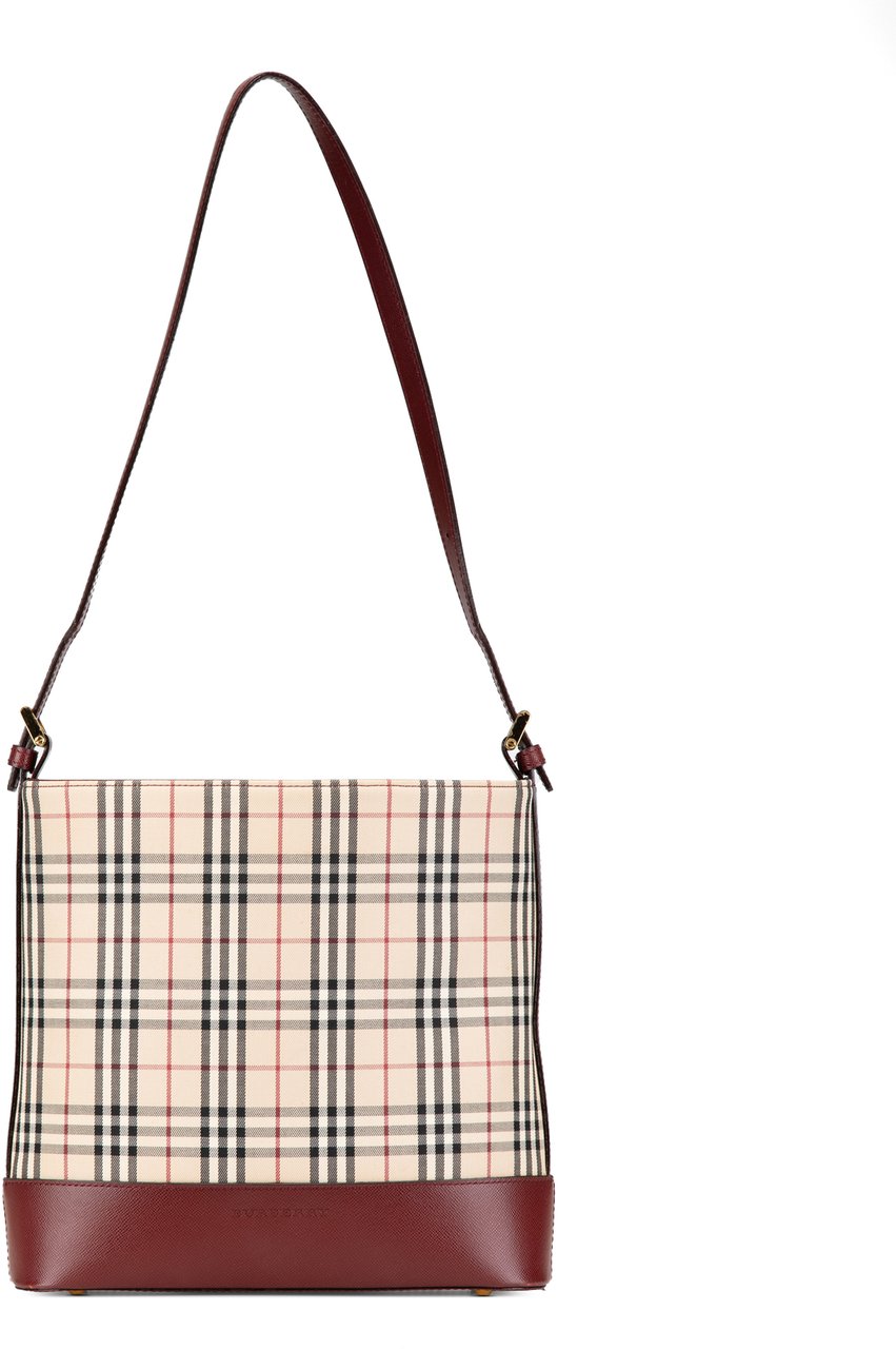 Burberry House Check Canvas Shoulder Bag Bruin