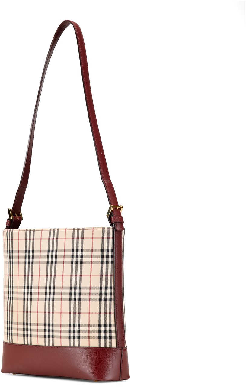 Burberry House Check Canvas Shoulder Bag Bruin