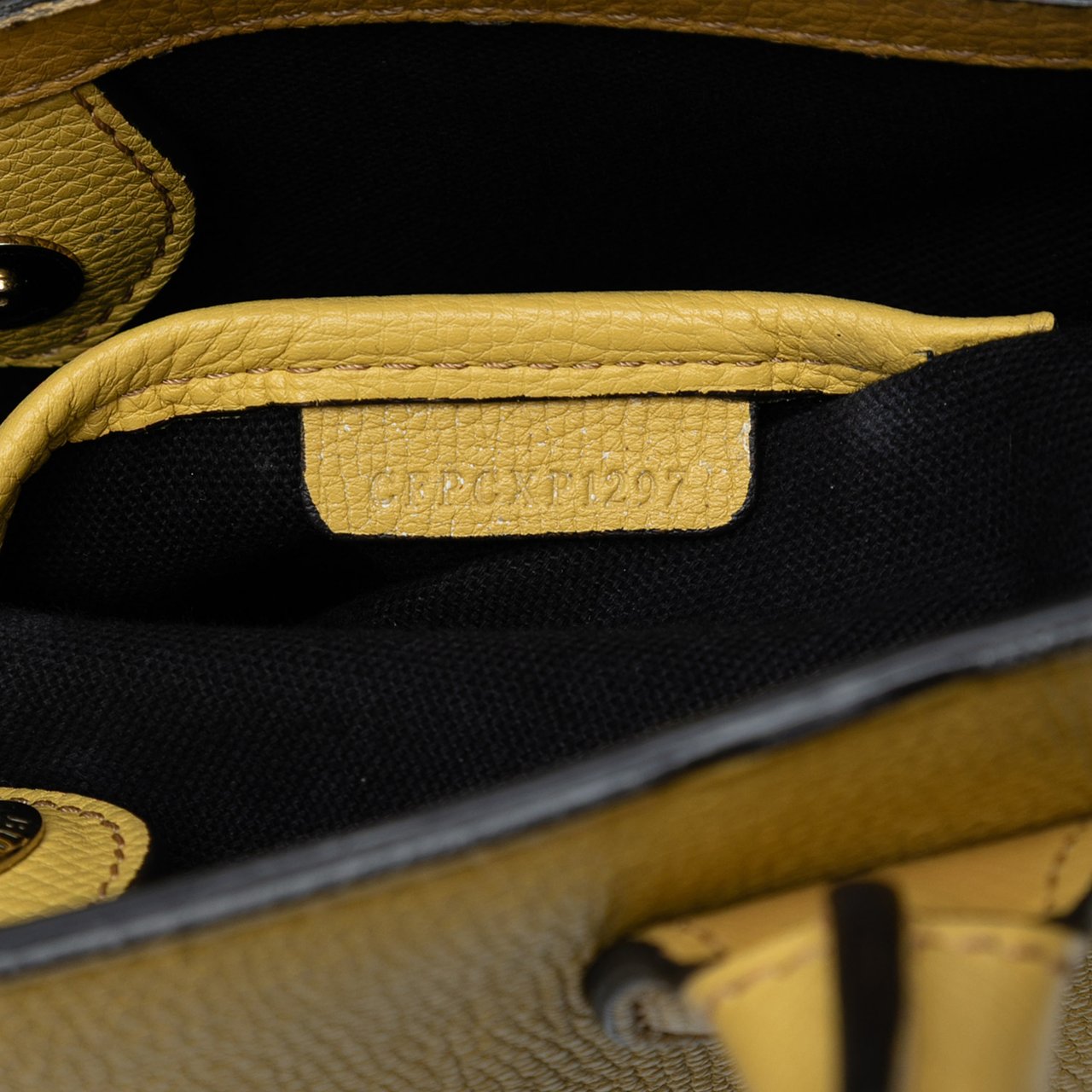 Burberry Medium Leather and House Check Banner Satchel Geel