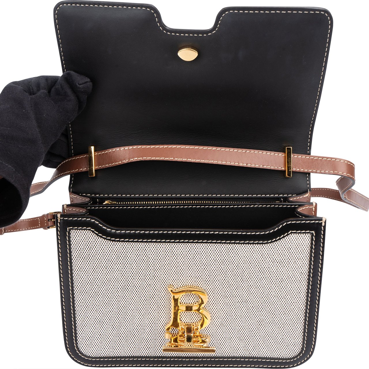 Burberry Tri-Tone TB Crossbody Bag Bruin