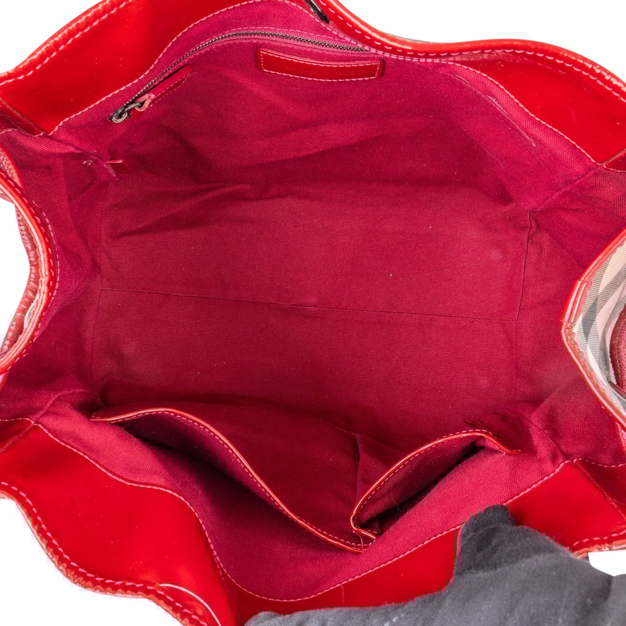 Burberry Burberry Nova-Check Monogram Ombre Handbag Rood