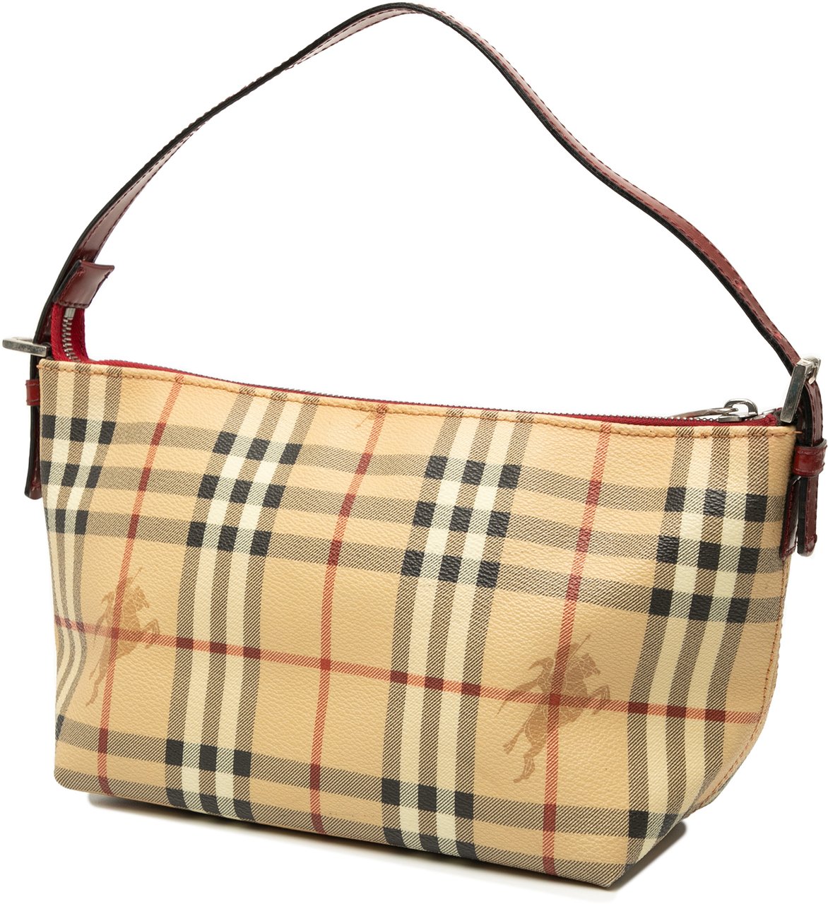 Burberry Haymarket Check Coated Canvas Handbag Bruin
