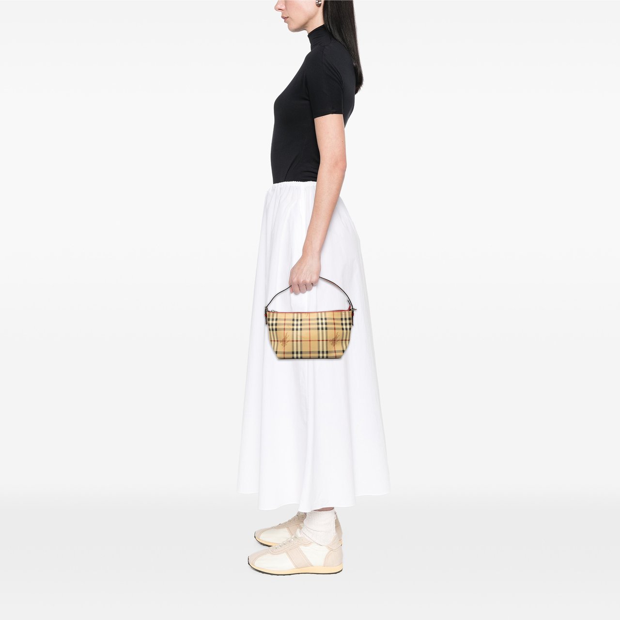 Burberry Haymarket Check Coated Canvas Handbag Bruin