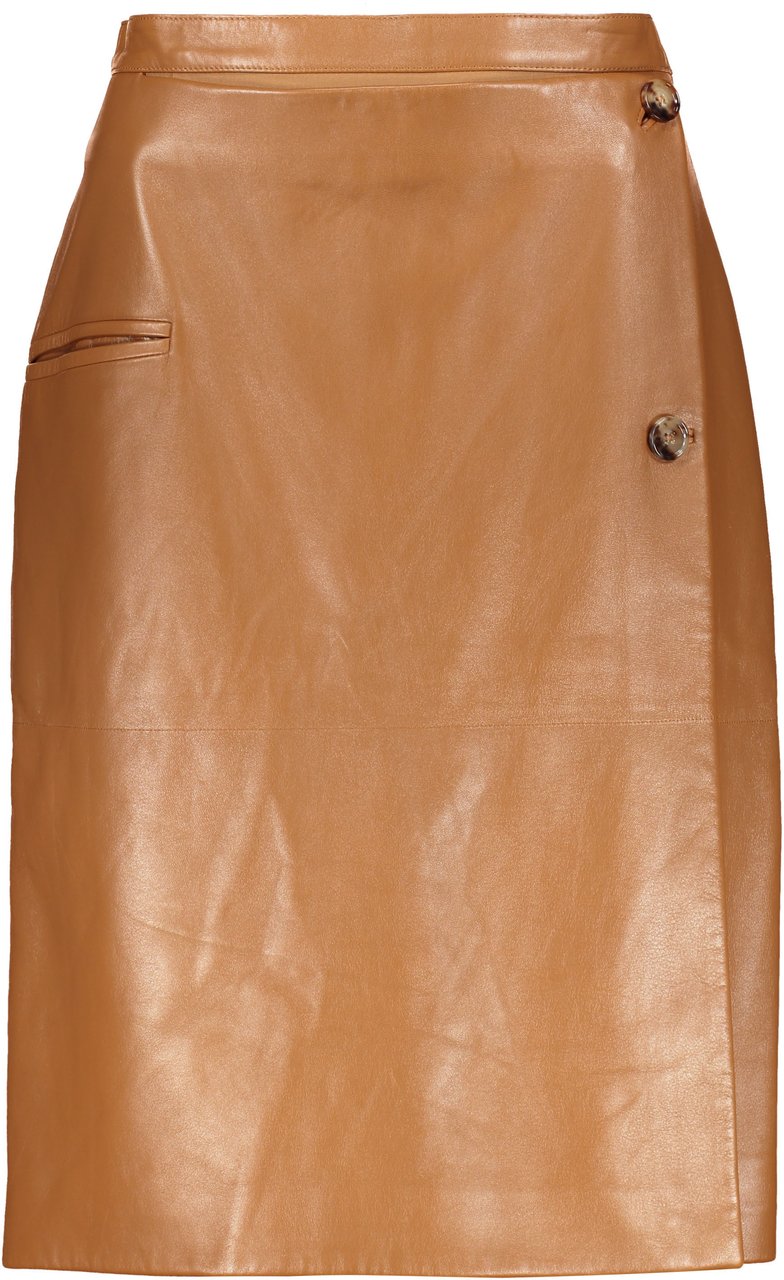Burberry Leather skirt Bruin