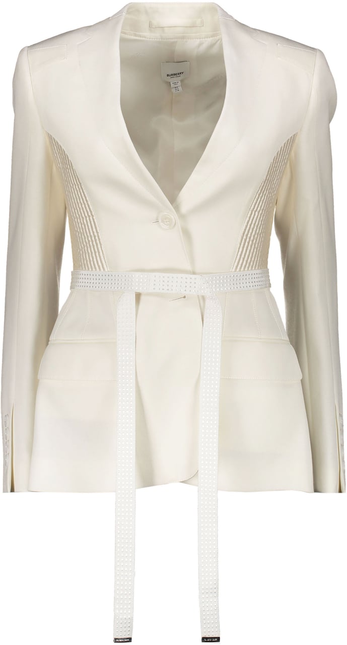Burberry Single-breasted two-button blazer Neutraal