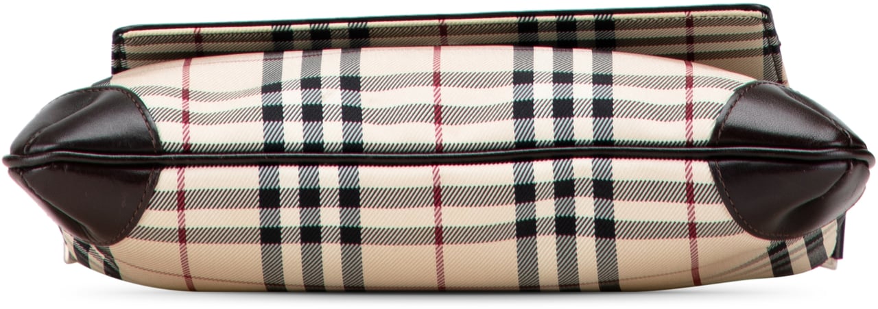 Burberry House Check Canvas Flap Crossbody Bruin