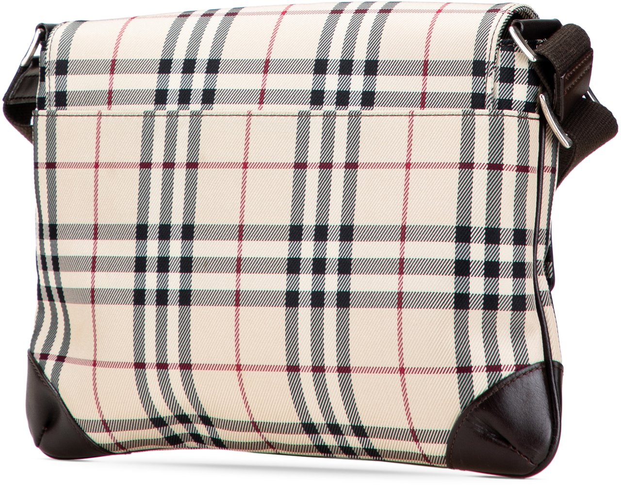 Burberry House Check Canvas Flap Crossbody Bruin