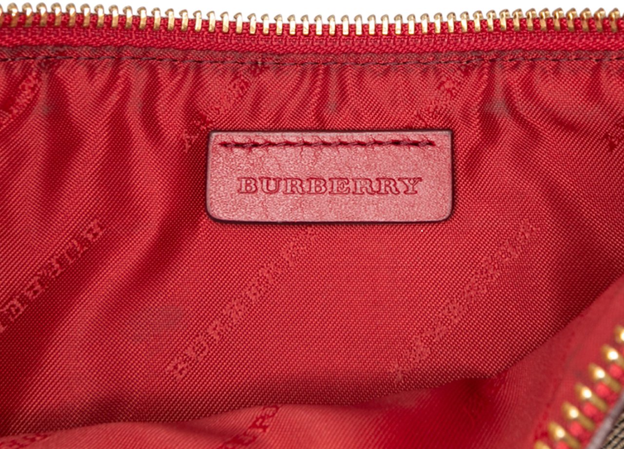 Burberry Haymarket Check Coated Canvas Peyton Crossbody Bruin