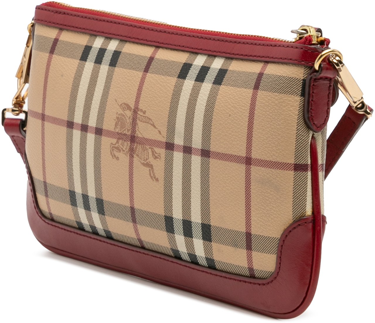 Burberry Haymarket Check Coated Canvas Peyton Crossbody Bruin