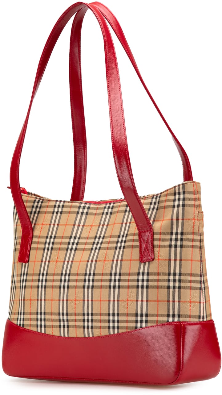 Burberry Haymarket Check Canvas Tote Bruin