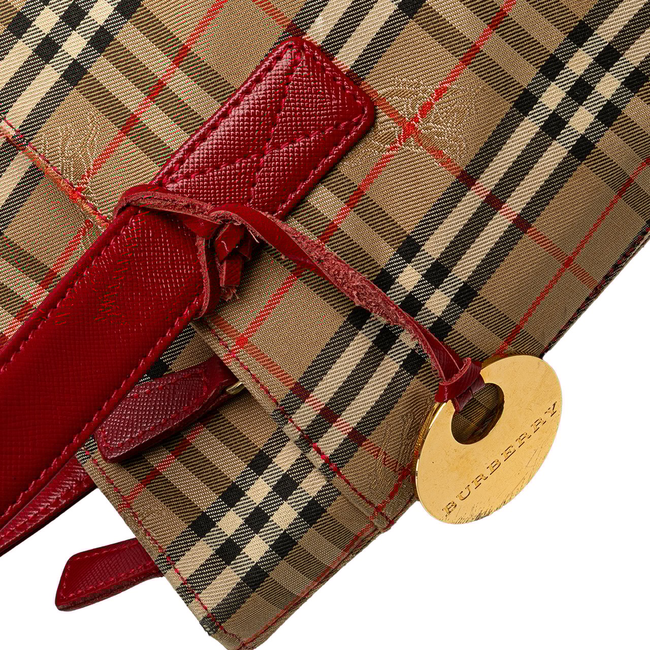 Burberry Haymarket Check Canvas Tote Bruin