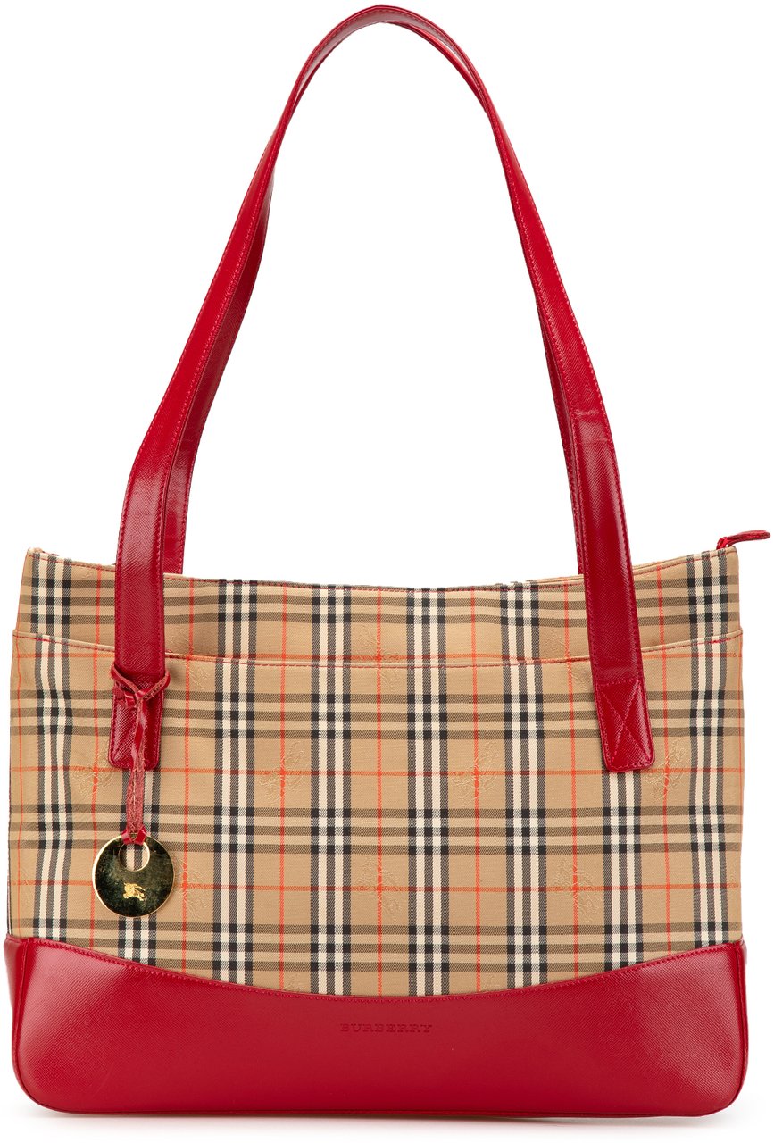 Burberry Haymarket Check Canvas Tote Bruin