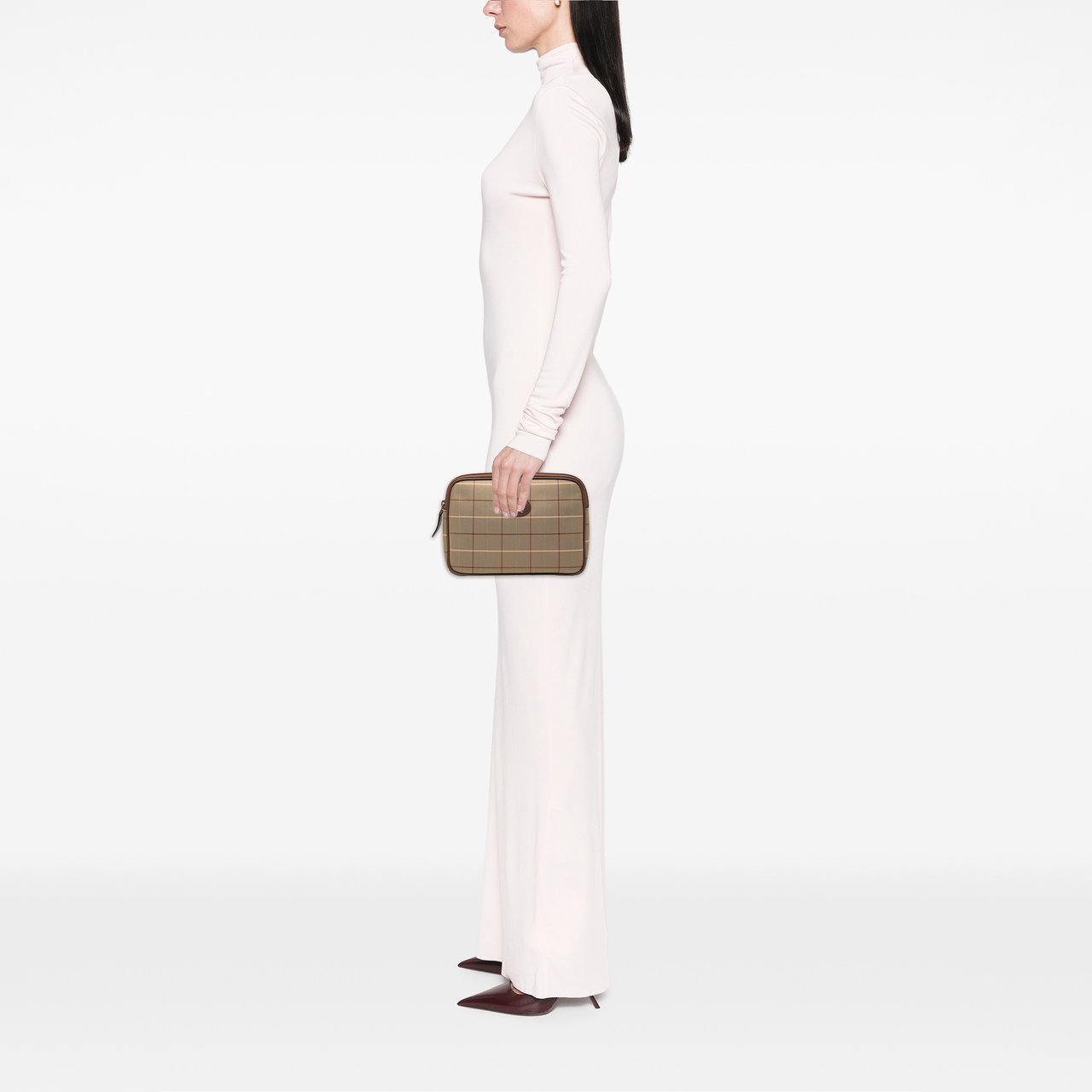 Burberry Vintage Check Canvas Clutch Bruin