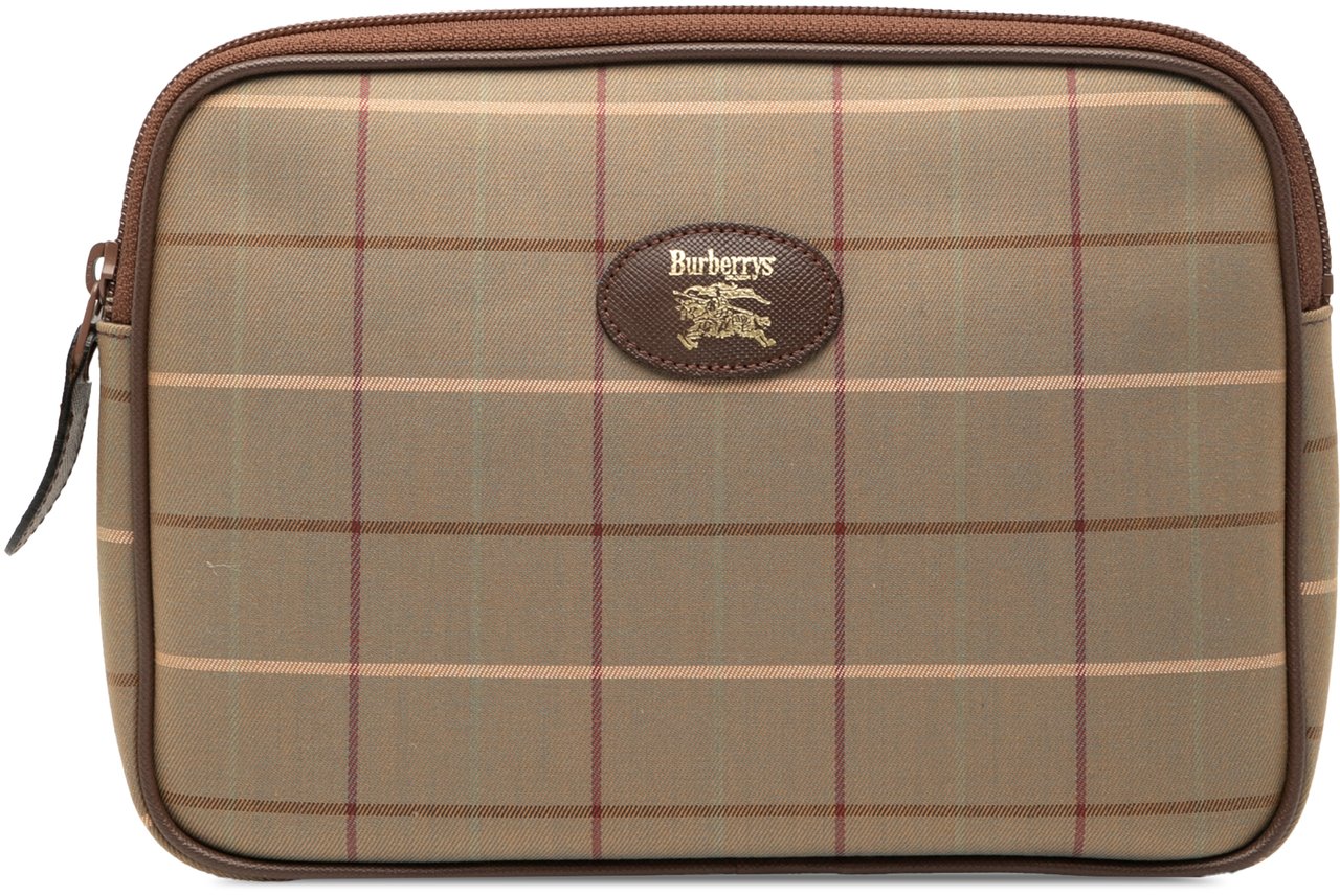 Burberry Vintage Check Canvas Clutch Bruin