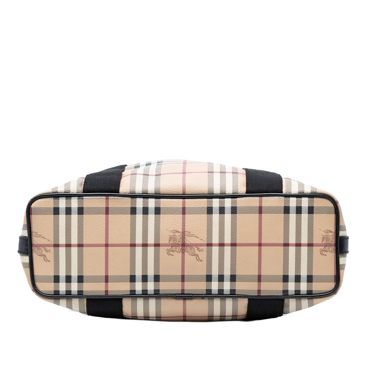 Burberry Haymarket Check Coated Canvas Vertical Tote Bruin