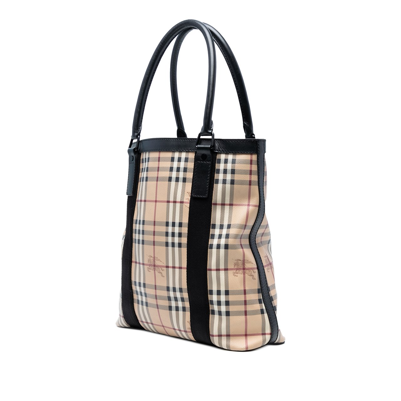 Burberry Haymarket Check Coated Canvas Vertical Tote Bruin