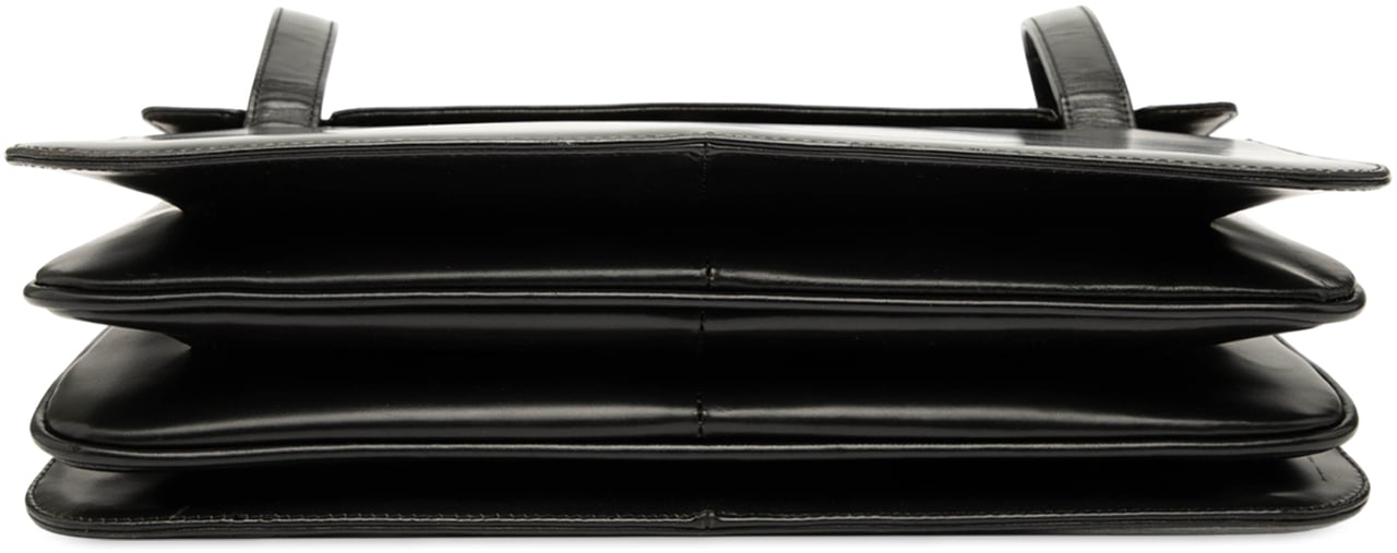 Burberry House Check Trimmed Leather Shoulder Bag Zwart