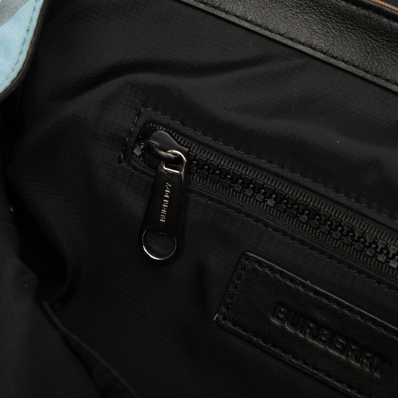 Burberry Supernova Check Canvas and Nylon Backpack Blauw