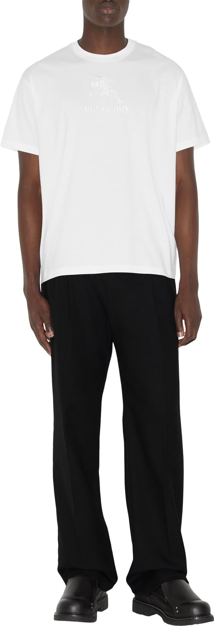 Burberry Tempah White Cotton Logo T-Shirt Wit