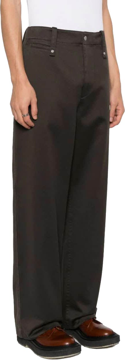 Burberry Relaxed Fit Brown Cotton Pants Zwart