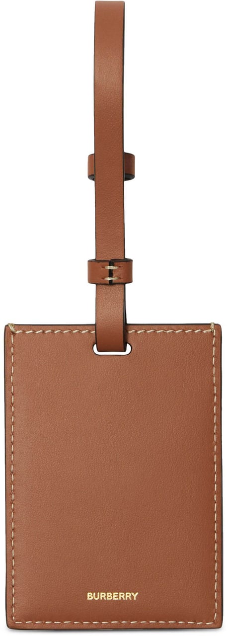 Burberry House Check Calf Leather Luggage Tag Bruin