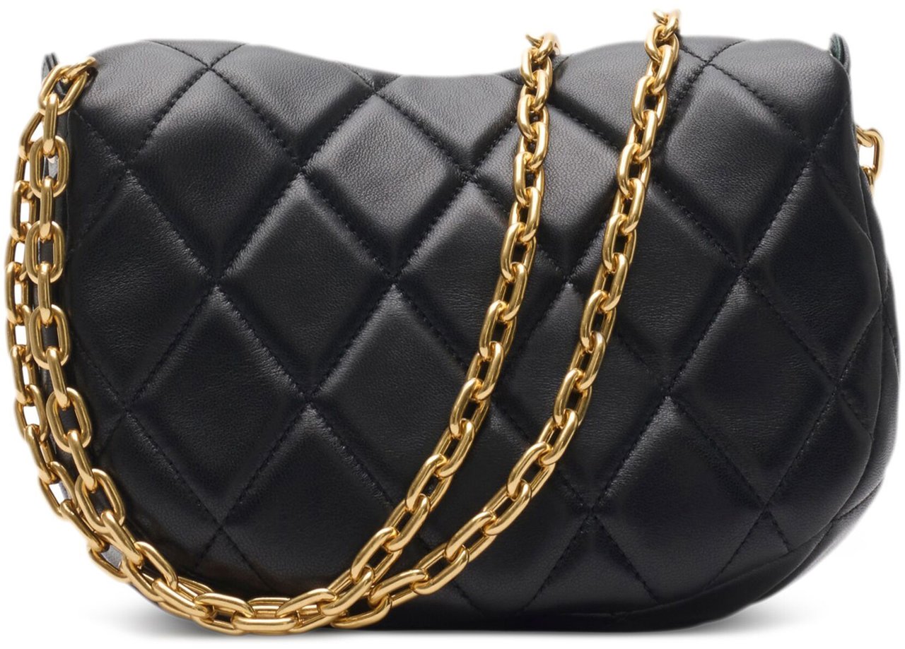 Burberry Quilted Rocking Horse Leather Shoulder Bag Zwart