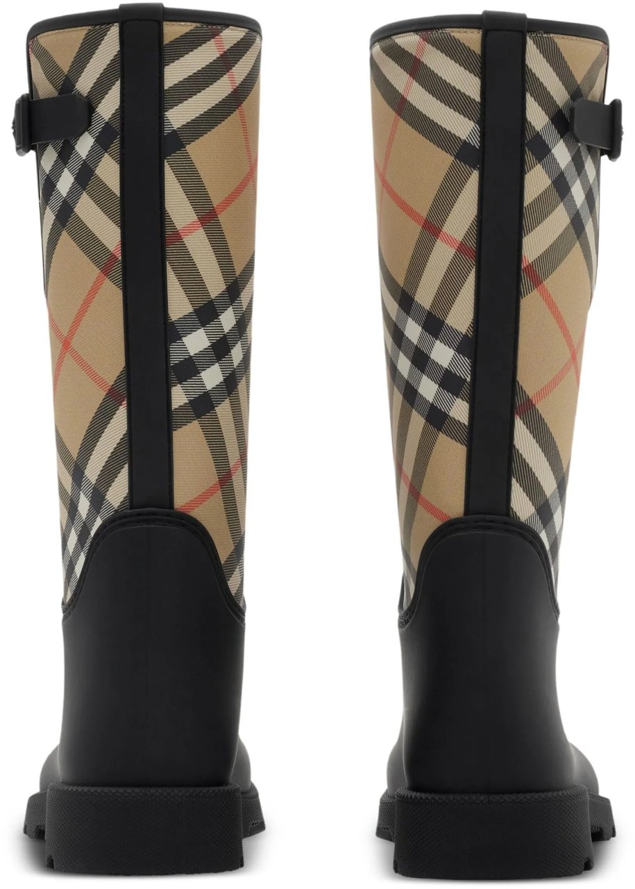 Burberry Black Stivali Alti Rubber Boots Zwart