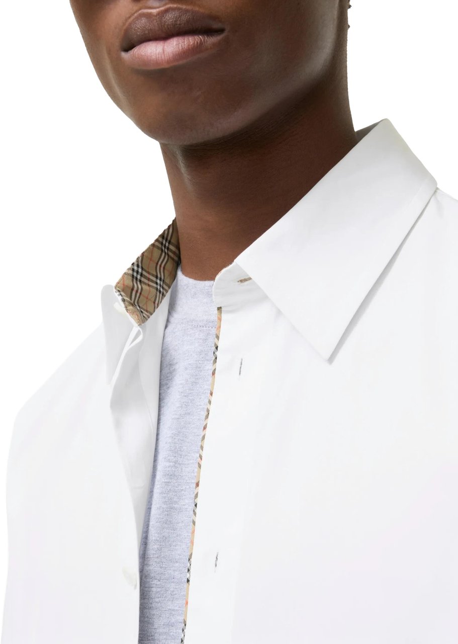 Burberry White Button-Up Shirt Wit