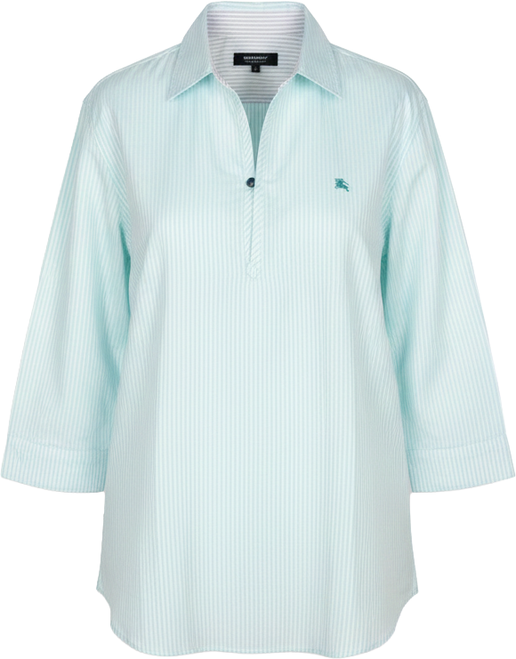 Burberry Burberry Striped Cotton Women Shirt (S) Blauw