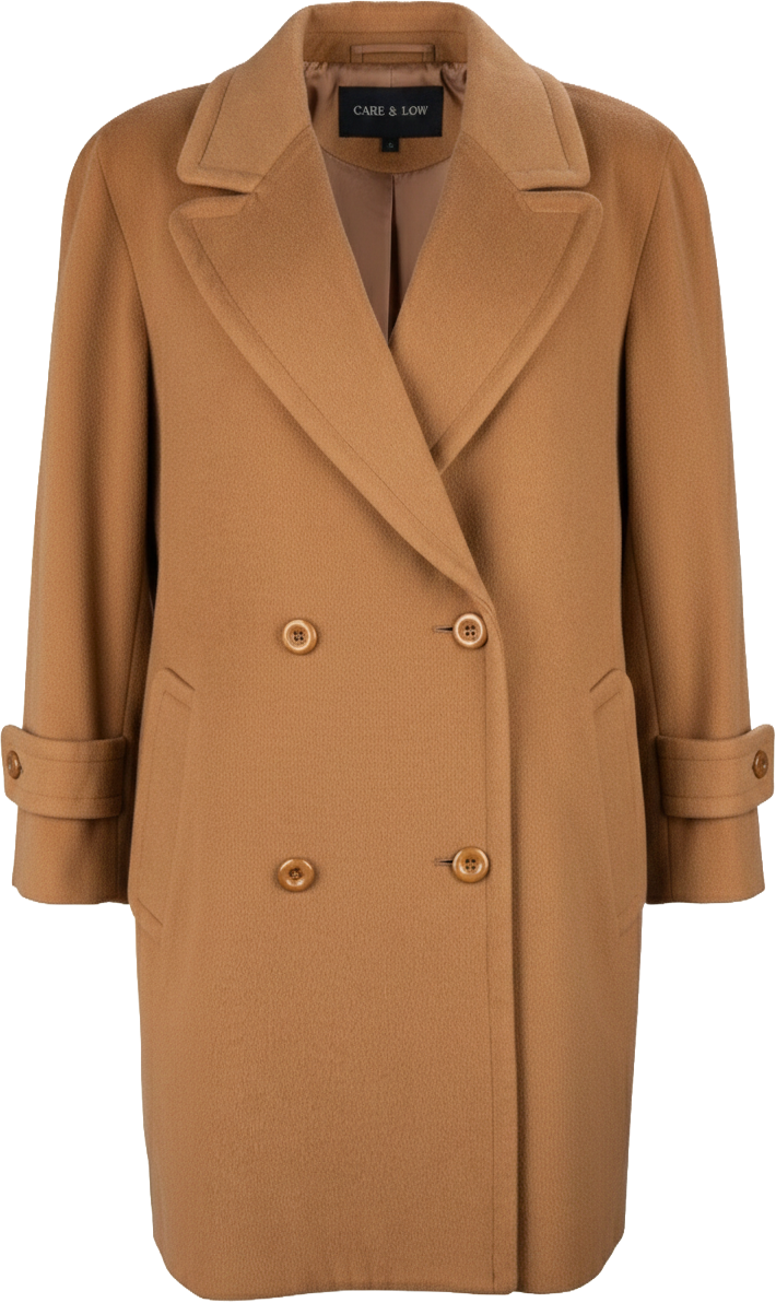 Burberry Burberrys Brown Wool Coat (DE36) Bruin