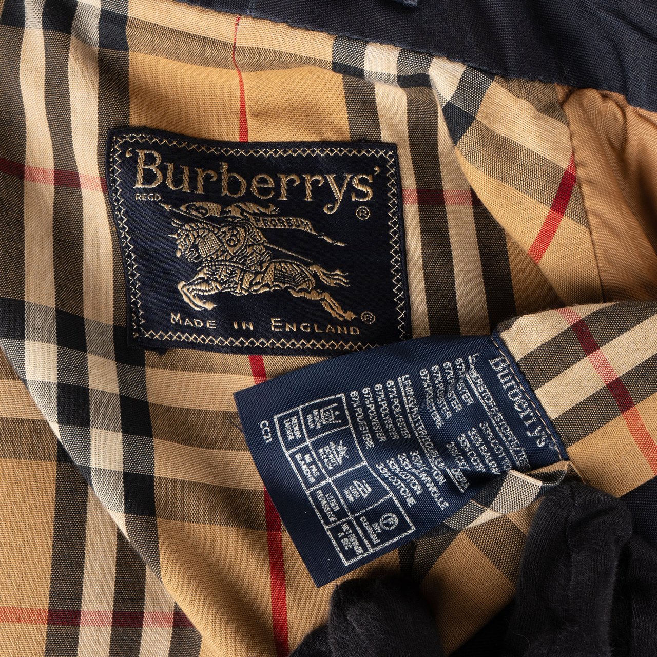 Burberry Burberrys Navy Cotton Trenchcoat (DE38 / M) Blauw