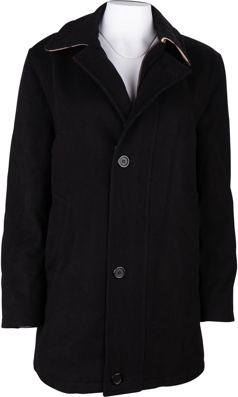 Burberry Burberry Black Wool Coat (46) Zwart