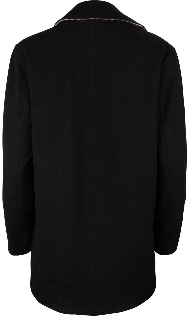 Burberry Burberry Black Wool Coat (46) Zwart